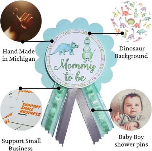 Dinosaur Baby Shower Pins for Mommy Daddy Grandma Jungle Family to wear, It's a Boy Baby Sprinkle in Saudi Arabia