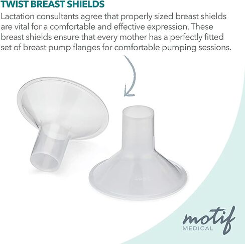 Motif Medical, Twist Lactation Breast Shields, Compatible with Motif Twist Breast Pump, Maternity, Breast Pumping Accessories – 21mm in Saudi Arabia