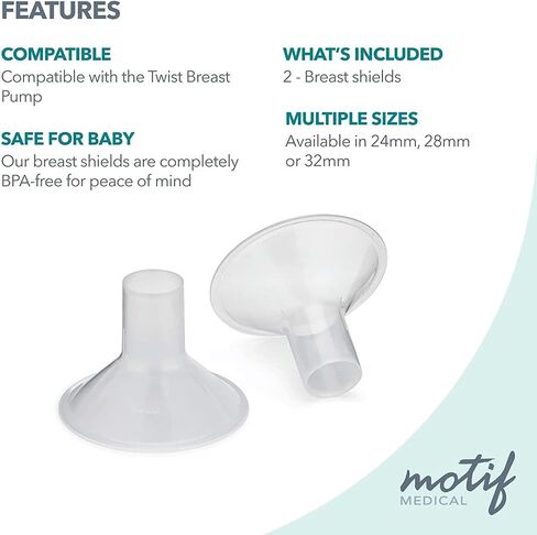 Motif Medical, Twist Lactation Breast Shields, Compatible with Motif Twist Breast Pump, Maternity, Breast Pumping Accessories – 21mm in Saudi Arabia