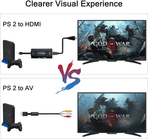 محول PS2 إلى HDMI، محول PS2 إلى HDMI متوافق مع PS 1/2/3 يدعم 4:3/16:9 مفتاح نسبة العرض إلى الارتفاع للشاشة in Kuwait