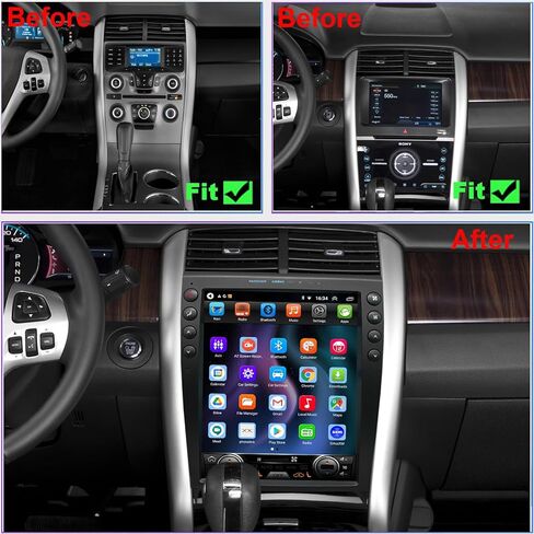 راديو QLED 8-Core لترقية راديو Ford Edge 2011 2012 2013 2014، استبدال ستيريو Android، شاشة لمس QLED 12.1 بوصة، دعم Carplay وAndroid Auto، كاميرا خلفية مجانية in Kuwait