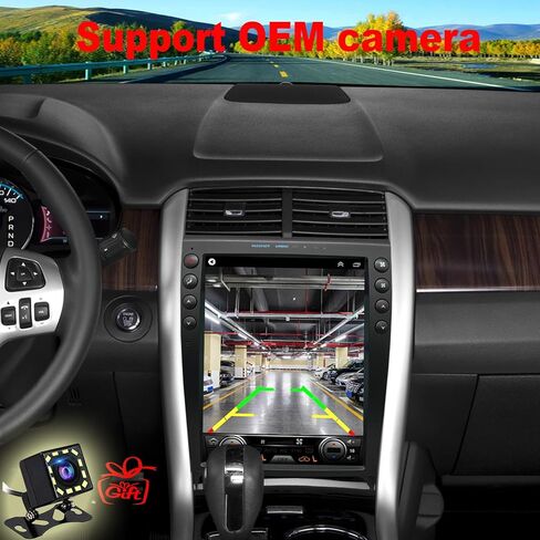 راديو QLED 8-Core لترقية راديو Ford Edge 2011 2012 2013 2014، استبدال ستيريو Android، شاشة لمس QLED 12.1 بوصة، دعم Carplay وAndroid Auto، كاميرا خلفية مجانية in Kuwait