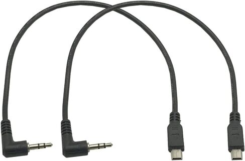 كابل Seadream بزاوية USB صغير إلى 3.5 مم 2 حزمة 30 سم بزاوية يمين 90 درجة 3 أقطاب 3.5 مم تيار مستمر ذكر AUX مقبس صوت إلى كابل محول ميكروفون ذكر USB صغير in Kuwait
