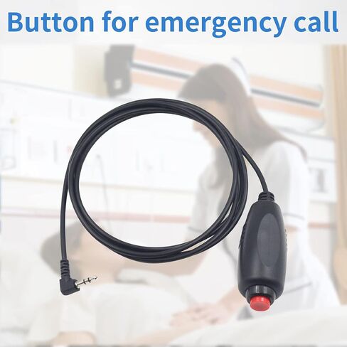 Poyiccot Nurse Call Cord 3.5mm 1/8 inch TRS Headphone Plug Cable for Nurse Station, with Push Botton Plug Call Cord Cable for Nurse Station Universal Replacement Call Cord, 6ft/1.8m in Saudi Arabia