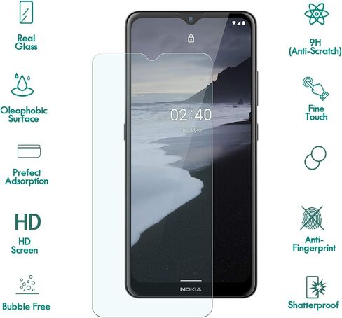 Screen Protector Compatible With Nokia 2.4[3 Pack] [Anti-scratch,9H Hardness, Easy Installation ] Tempered Glass Screen Protector for Nokia 2.4 in Saudi Arabia