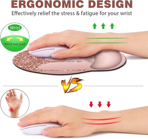 Dinky Ergonomic Mouse Pads, Cute Mouse Pad with Wrist Rest Support Gel, Non-Slip PU Base Mouse Mat with Memory Foam for Home, Office and Gaming, Easy Typing & Pain Relief (Blooming Flower) in Saudi Arabia