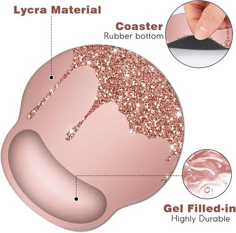 Dinky Ergonomic Mouse Pads, Cute Mouse Pad with Wrist Rest Support Gel, Non-Slip PU Base Mouse Mat with Memory Foam for Home, Office and Gaming, Easy Typing & Pain Relief (Blooming Flower) in Saudi Arabia