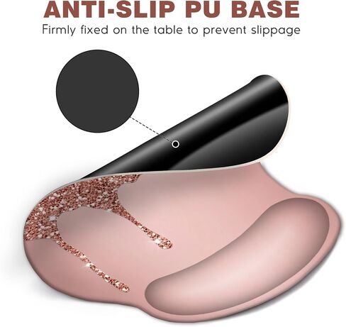 Dinky Ergonomic Mouse Pads, Cute Mouse Pad with Wrist Rest Support Gel, Non-Slip PU Base Mouse Mat with Memory Foam for Home, Office and Gaming, Easy Typing & Pain Relief (Blooming Flower) in Saudi Arabia