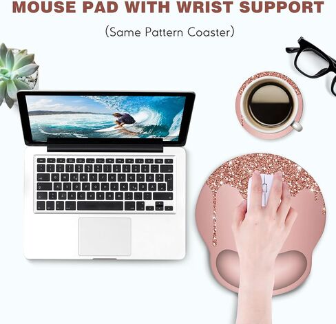 Dinky Ergonomic Mouse Pads, Cute Mouse Pad with Wrist Rest Support Gel, Non-Slip PU Base Mouse Mat with Memory Foam for Home, Office and Gaming, Easy Typing & Pain Relief (Blooming Flower) in Saudi Arabia