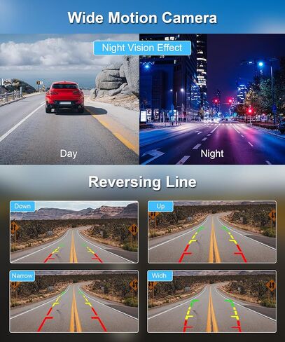 كاميرا مرآة الرؤية الخلفية 4K مقاس 11.26 بوصة مع Apple CarPlay Android Auto Dash Cam أمامية وخلفية مع كاميرا داش ببطاقة 64 جيجابايت للسيارات WDR&ADAS التحكم الصوتي بالمساعدة العكسية in Kuwait