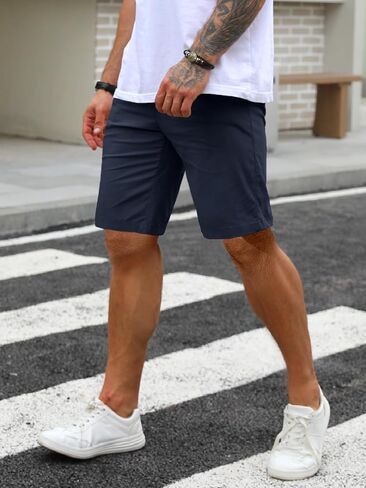 Uusollecy Mens Casual Shorts, Flat Front Chino Short Summer Classical Fit 11" Shorts with Pockets in Saudi Arabia