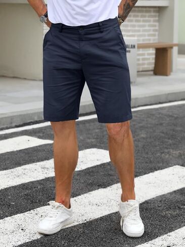 Uusollecy Mens Casual Shorts, Flat Front Chino Short Summer Classical Fit 11" Shorts with Pockets in Saudi Arabia