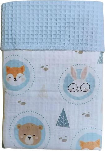 Baby Blankets for Boys, Baby Boy Muslin Swaddle Blanket, Baby Boy Essentials, Receiving Baby Blanket Boy, Newborn Baby Registry Soft Cozy Travel Baby Stuff, Breathable 25.5" x 43.3" in Saudi Arabia