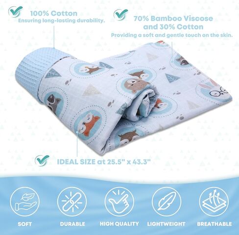 Baby Blankets for Boys, Baby Boy Muslin Swaddle Blanket, Baby Boy Essentials, Receiving Baby Blanket Boy, Newborn Baby Registry Soft Cozy Travel Baby Stuff, Breathable 25.5" x 43.3" in Saudi Arabia