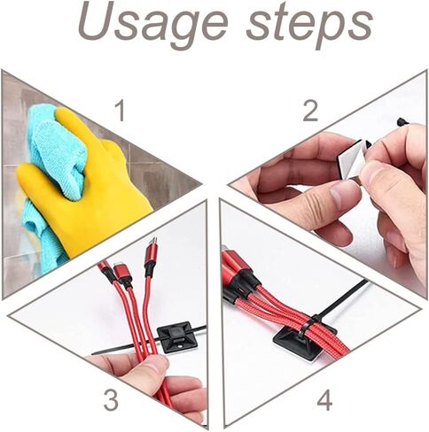 100 قطعة من روابط الكابلات اللاصقة متعددة الوظائف، حامل قاعدة ربط كابل ذاتي اللصق، قواعد ربط كابل مقاومة درجات الحرارة العالية لقاعدة كابل المكتب المنزلي in Kuwait