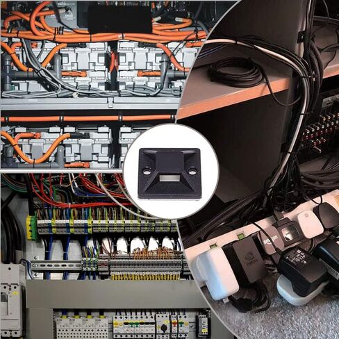 100 قطعة من روابط الكابلات اللاصقة متعددة الوظائف، حامل قاعدة ربط كابل ذاتي اللصق، قواعد ربط كابل مقاومة درجات الحرارة العالية لقاعدة كابل المكتب المنزلي in Kuwait