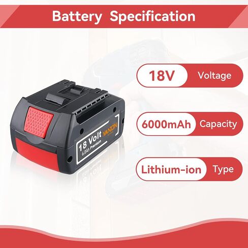 2Pack Li-ion 6.0Ah BAT610G BAT609 Replace for Bosch 18V Battery BAT609G BAT618 BAT618G BAT619 BAT619G BAT622 BAT620-2PK SKC181-202L in Saudi Arabia