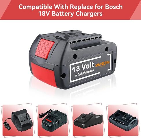 2Pack Li-ion 6.0Ah BAT610G BAT609 Replace for Bosch 18V Battery BAT609G BAT618 BAT618G BAT619 BAT619G BAT622 BAT620-2PK SKC181-202L in Saudi Arabia