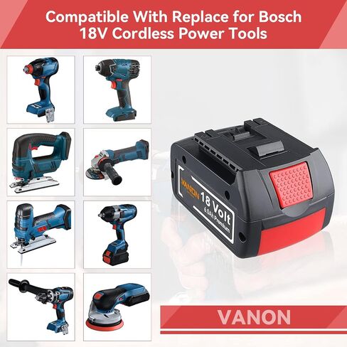 2Pack Li-ion 6.0Ah BAT610G BAT609 Replace for Bosch 18V Battery BAT609G BAT618 BAT618G BAT619 BAT619G BAT622 BAT620-2PK SKC181-202L in Saudi Arabia