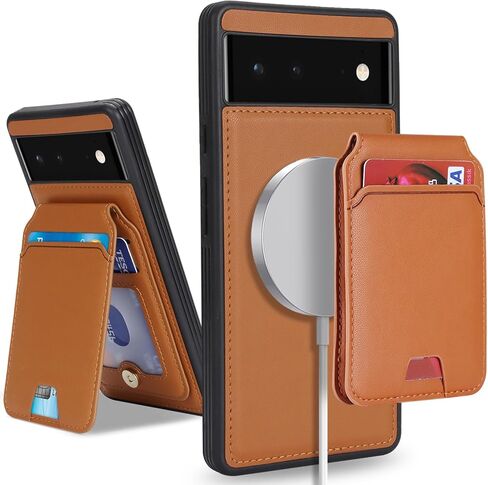 حافظة لهاتف Google Pixel 6 مع حامل بطاقة الائتمان، تناسب محفظة جلدية للهاتف Google Pixel 6 للنساء، محفظة متوافقة قابلة للفصل 2 في 1 للرجال - أسود in Kuwait