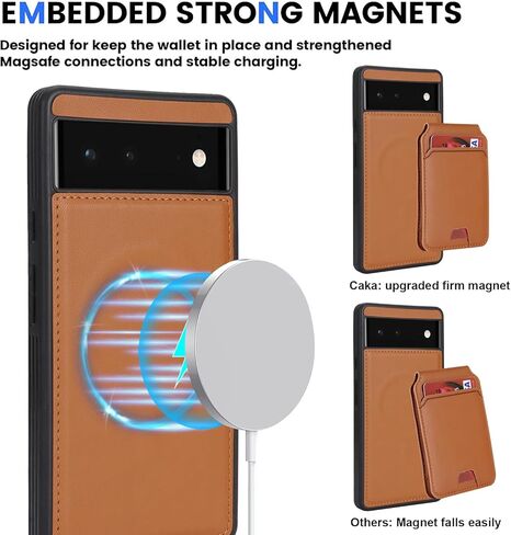 حافظة لهاتف Google Pixel 6 مع حامل بطاقة الائتمان، تناسب محفظة جلدية للهاتف Google Pixel 6 للنساء، محفظة متوافقة قابلة للفصل 2 في 1 للرجال - أسود in Kuwait