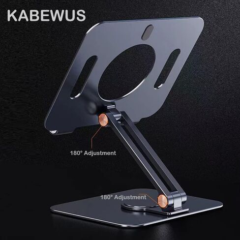 2022 Tablet Computer iPad Stand Holder Bracket Desktop Mobile Phone Bracket Foldable Aluminum Alloy Adjustable Stands and Holders for Desk (Silver White) in Saudi Arabia
