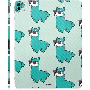 Carbon Fiber Skin Compatible with Apple iPad Pro 11 (M4) 2024 - Awesome Alpacas - Premium 3M Vinyl Protective Decal Cover - Easy to Apply | Crafted in The USA by MightySkins