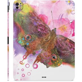Glossy Glitter Skin Compatible with Apple iPad Pro 13 (M4) 2024 - Hippie Butterfly - Premium 3M Vinyl Protective Decal Cover - Easy to Apply | Crafted in The USA by MightySkins