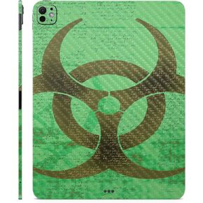 Carbon Fiber Skin Compatible with Apple iPad Pro 13 (M4) 2024 - Biohazard - Premium 3M Vinyl Protective Wrap Decal Cover - Easy to Apply | Crafted in The USA by MightySkins