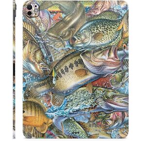 Glossy Glitter Skin Compatible with Apple iPad Pro 13 (M4) 2024 - Action Fish Puzzle - 3M Vinyl Protective Decal Cover - Easy to Apply | Crafted in The USA by MightySkins