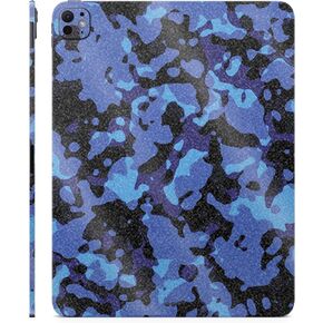 Glossy Glitter Skin Compatible with Apple iPad Pro 13 (M4) 2024 - Blue Modern Camo - Premium 3M Vinyl Protective Decal Cover - Easy to Apply | Crafted in The USA by MightySkins