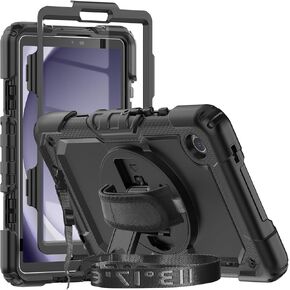 Herize Case Compatible with Galaxy Tab A9 8.7 Inch | SM-X110/X115/X117 Cover with Screen Protector Pencil Holder | Heavy Duty Rugged Rubber Protective Case W/Stand Shoulder Strap for Samsung Tab A9 in Kuwait