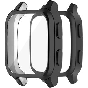 2-Packs Screen Protector for Garmin Venu SQ/Venu SQ Music Screen Protector, Soft TPU Bezel (2 Black)