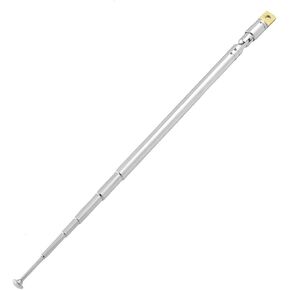 uxcell FM Radio Telescopic Antenna Replacement, 49cm 19.3" Length 6 Sections Universal Telescoping Antenna Aerial Stainless Steel for Portable AM Radios, Home Stereo Receivers
