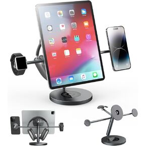 Nillkin Magnetic iPad Stand for Desk, Multifunctional Magnetic Attachment for iPad, iPhone, Apple Watch and Headphones, Design for The Multi-Screen Collaboration, Adjustable for Work, Study and Play