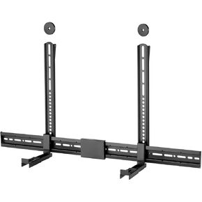 Monoprice Heavy Duty Universal Sound Bar Mount Bracket Above or Under TV, Extends 3.4"-6.1", Fits Most Soundbars Up to 33 Lbs, Anti-Skid Base, 3 Installation Options, Max VESA 800x400mm
