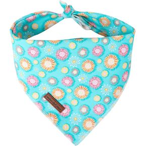 Unique Style Paws Summer Dog Bandana, Cute Colorful Puppy Bandanas, Adjustable Floral Pet Handkerchief for Small/Large Dogs Party, Birthday, Holiday Decoration
