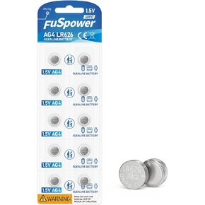 AG4 LR626 Battery 376 377 SR626SW Batteries 1.5v Alkaline Coin Cells (10 Count (Pack of 1))