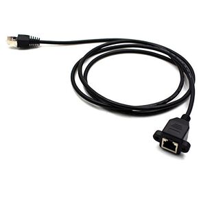 Network Extension Cable, VONOTO 5ft 150cm Cat5e RJ45 Male to Female Shielded Ethernet LAN Network Screw Panel Mount Extension Cable