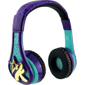 eKids Karmas World Bluetooth Headphones, Wireless Headphones with Microphone includes Aux Cord, Kids Headphones for School, Home, or Travel