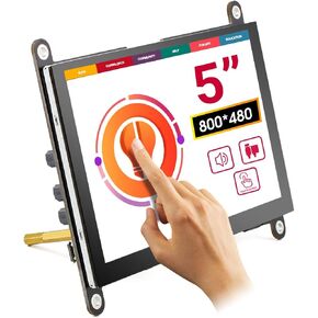 ELECROW 5 Inch Monitor for Raspberry Pi Touchscreen Monitor with Speaker LCD Display for Raspberry Pi 4 Screen HDMI-Compatible & USB Powered Travel Monitor for Laptops Black