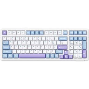 x لوحة مفاتيح ميكانيكية Aula F99، لوحة مفاتيح ألعاب بإضاءة خلفية RGB ثلاثية الوضع بنسبة 96% مثبتة على حشية تخطيط لـ Win/MAC، أغطية مفاتيح PBT خطية (ملح البحر، مفتاح ريبر)