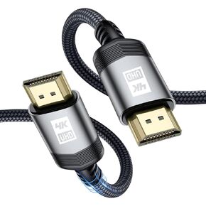 sweguard HDMI Cable 10ft [4K@60Hz, 1080P@144Hz], 4K HDMI 2.0 Cable High Speed 18Gbps Gold Plated Nylon Braided Supports 3D,HDR,UHD 2160P,HDCP 2.2, ARC for Roku TV PC Laptop Monitor PS5 PS4&More-Grey