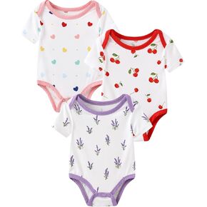 3-pack Short Sleeve Bodysuits for Baby Infant Boys Girls Snap Onesies Viscose from Bamboo Bodysuit