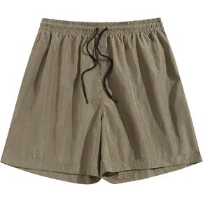 ZAFUL Mens Beach Shorts Elastic Waist Drawstring Sports Quick Dry Workout Running Casual Training Short with Zipper Pockets
