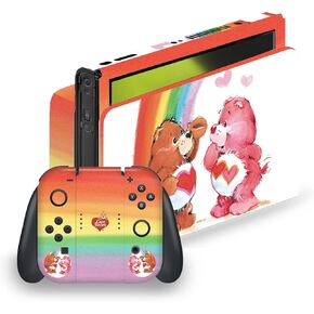Head Case Designs Officially Licensed Care Bears Rainbow Classic Vinyl Sticker Gaming Skin Decal Cover Compatible with Nintendo Switch OLED