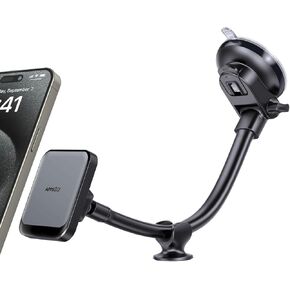 APPS2Car Dashboard Car Mount for MagSafe 17 N54 Magnets, Strong Suction Cup, Anti-Shake Stabilizer, Windshield Gooseneck Long Arm Magnetic Holder for iPhone 15/14/13/12 in Kuwait