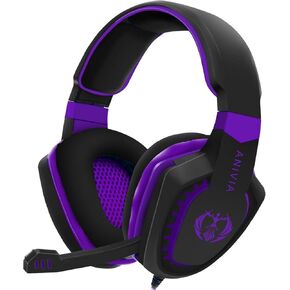 Gaming Headset Bass Surround Sound Stereo PS4 Headset with Flexible Microphone Volume Control Noise Canceling Mic Over-Ear Headphones Compatible for PS4 Xbox one Laptop PC Mac Purple