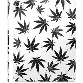 Glossy Glitter Skin Compatible with Apple iPad Pro 13 (M4) 2024 - Pot Leaves Black - Premium 3M Vinyl Protective Decal Cover - Easy to Apply | Crafted in The USA by MightySkins