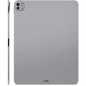 Carbon Fiber Skin Compatible with Apple iPad Pro 13 (M4) 2024 - Solid Gray - Premium 3M Vinyl Protective Wrap Decal Cover - Easy to Apply | Crafted in The USA by MightySkins